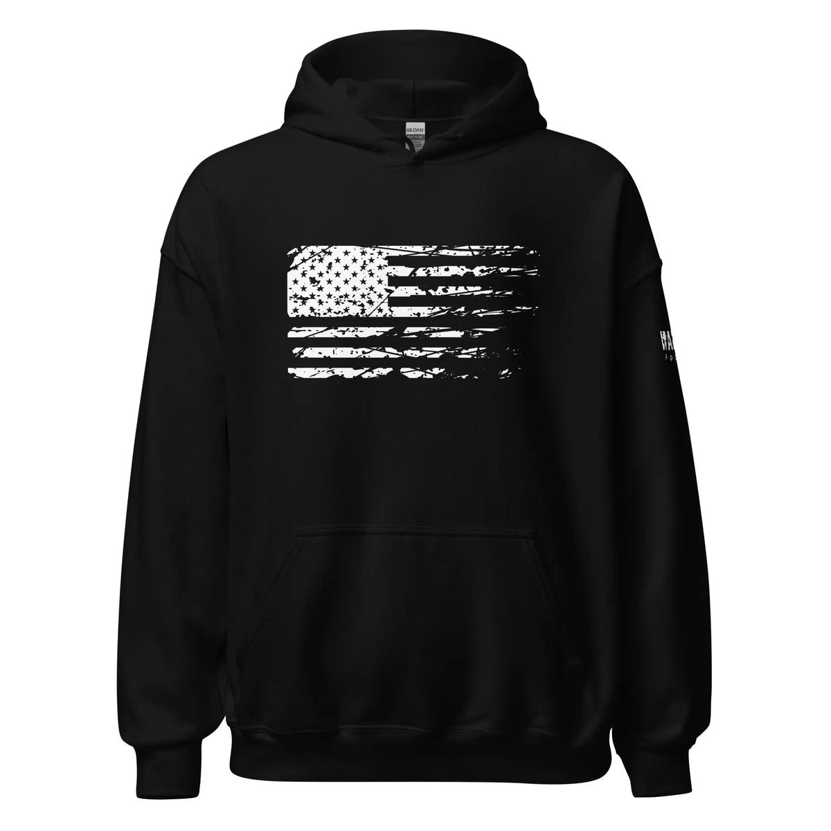 39.99 American Through and Through Unisex Hoodie WarTex Apparel Black-5XL