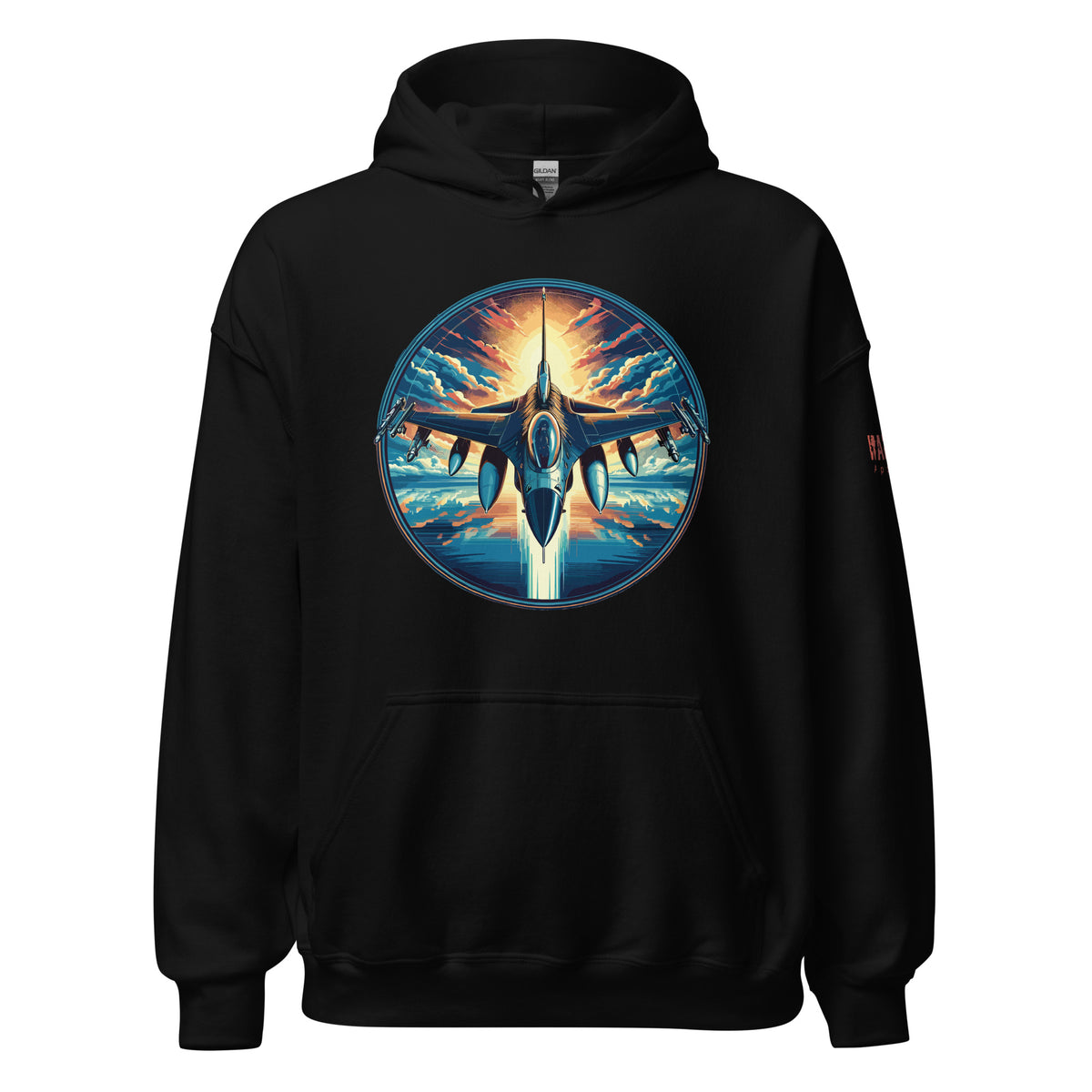 46.99 F-16 Fighting Falcon Unisex Hoodie WarTex Apparel Black-5XL