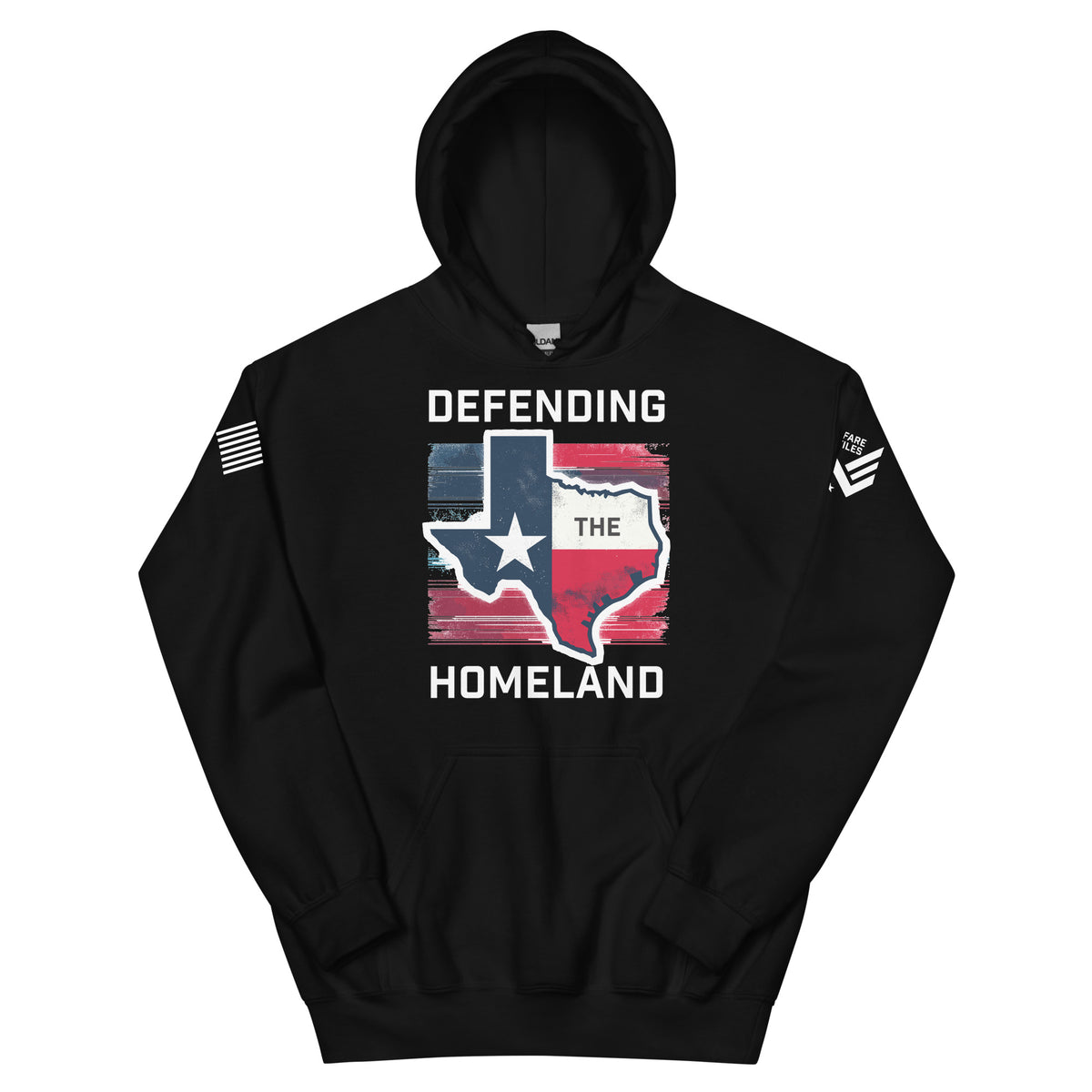 45.99 Texas: Defending the Homefront Unisex Hoodie WarTex Apparel Black-5XL