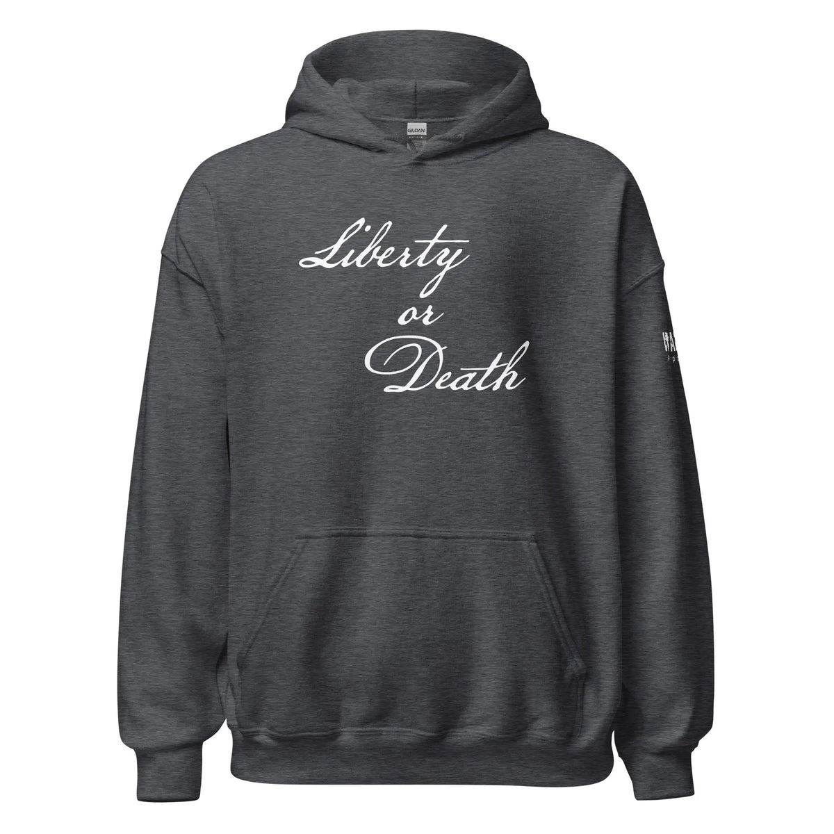 47.99 "Liberty or Death" Unisex Hoodie WarTex Apparel Dark-Heather-5XL