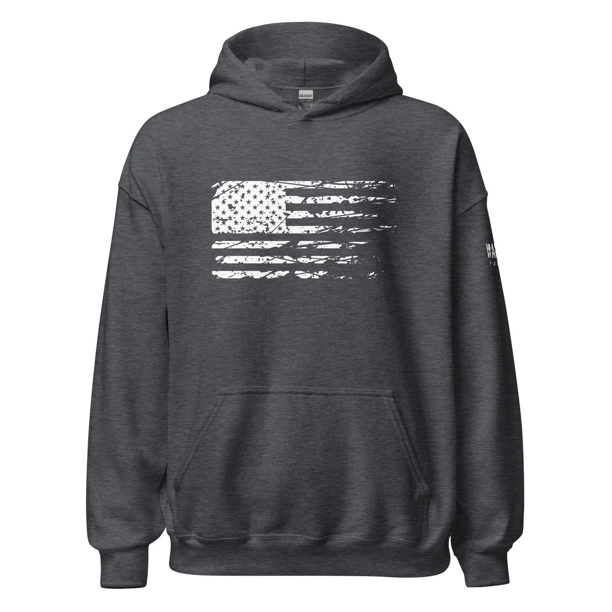 39.99 American Through and Through Unisex Hoodie WarTex Apparel Dark-Heather-5XL