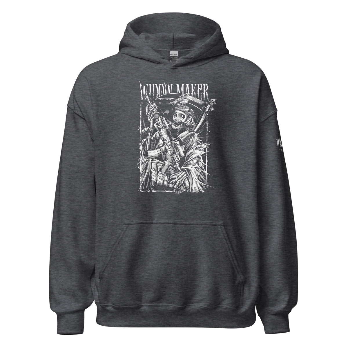 45.99 Widow Maker Unisex Hoodie WarTex Apparel Dark-Heather-5XL