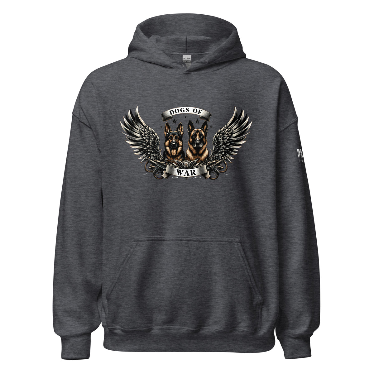 45.99 Dogs of War Unisex Hoodie WarTex Apparel Dark-Heather-5XL