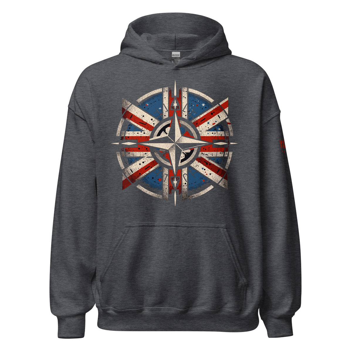 45.99 NATO United Kingdom Unisex Hoodie WarTex Apparel Dark-Heather-5XL