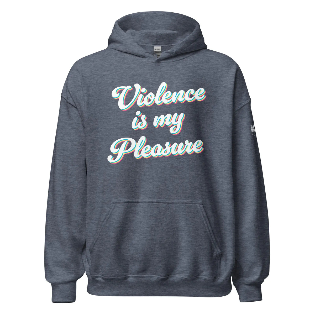 43.99 "Violence is my Pleasure" Unisex Hoodie WarTex Apparel Heather-Sport-Dark-Navy-3XL