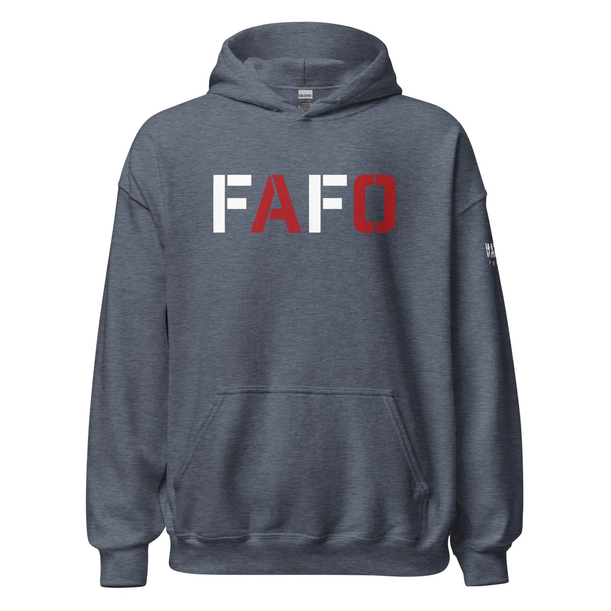 43.99 "FAFO" Unisex Hoodie WarTex Apparel Heather-Sport-Dark-Navy-3XL