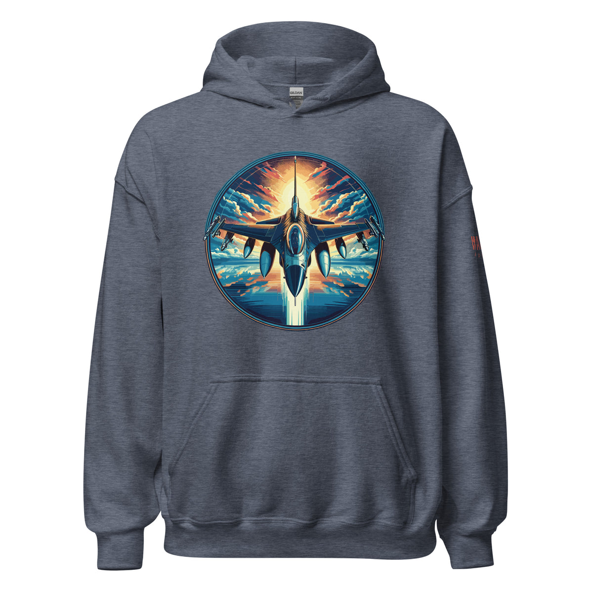 42.99 F-16 Fighting Falcon Unisex Hoodie WarTex Apparel Heather-Sport-Dark-Navy-3XL