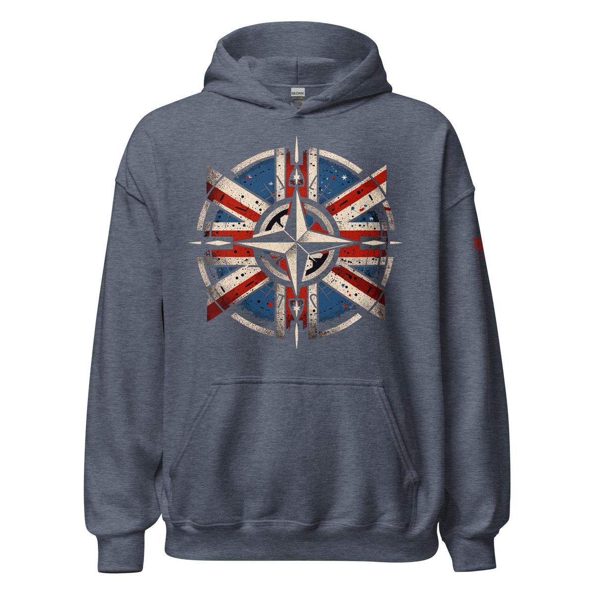 42.99 NATO United Kingdom Unisex Hoodie WarTex Apparel Heather-Sport-Dark-Navy-3XL