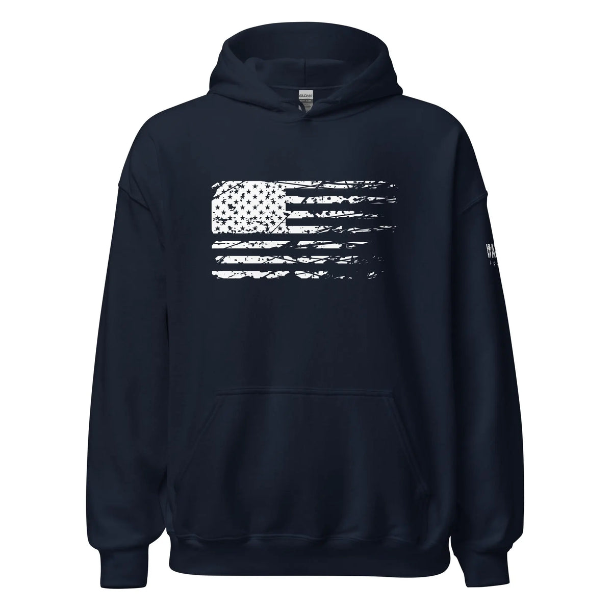 39.99 American Through and Through Unisex Hoodie WarTex Apparel Navy-5XL