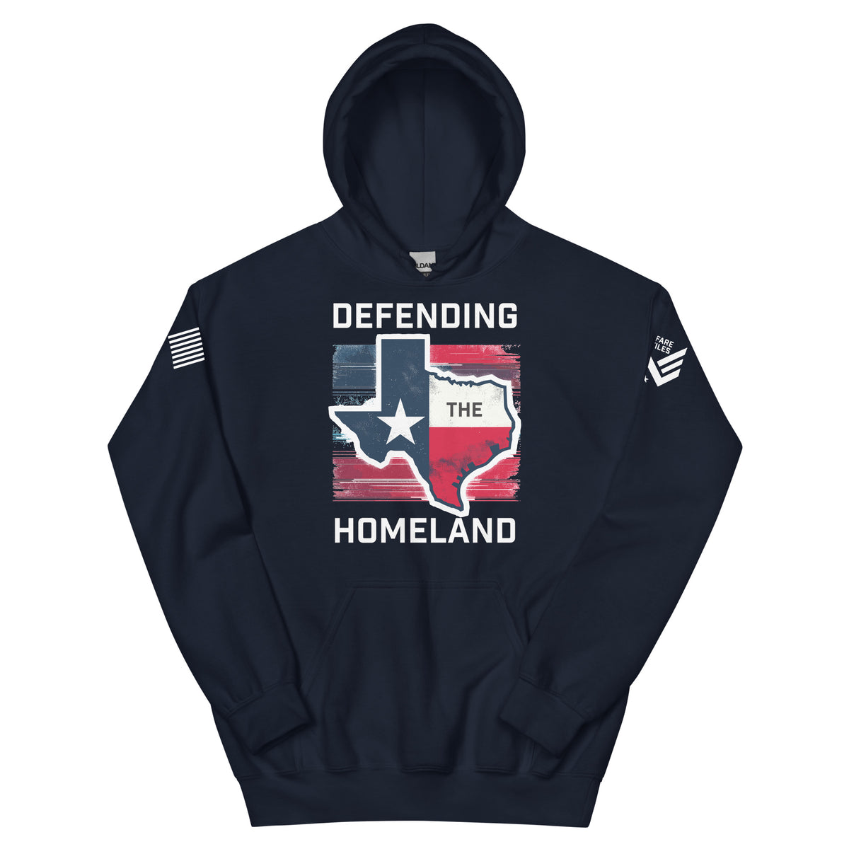 45.99 Texas: Defending the Homefront Unisex Hoodie WarTex Apparel Navy-5XL