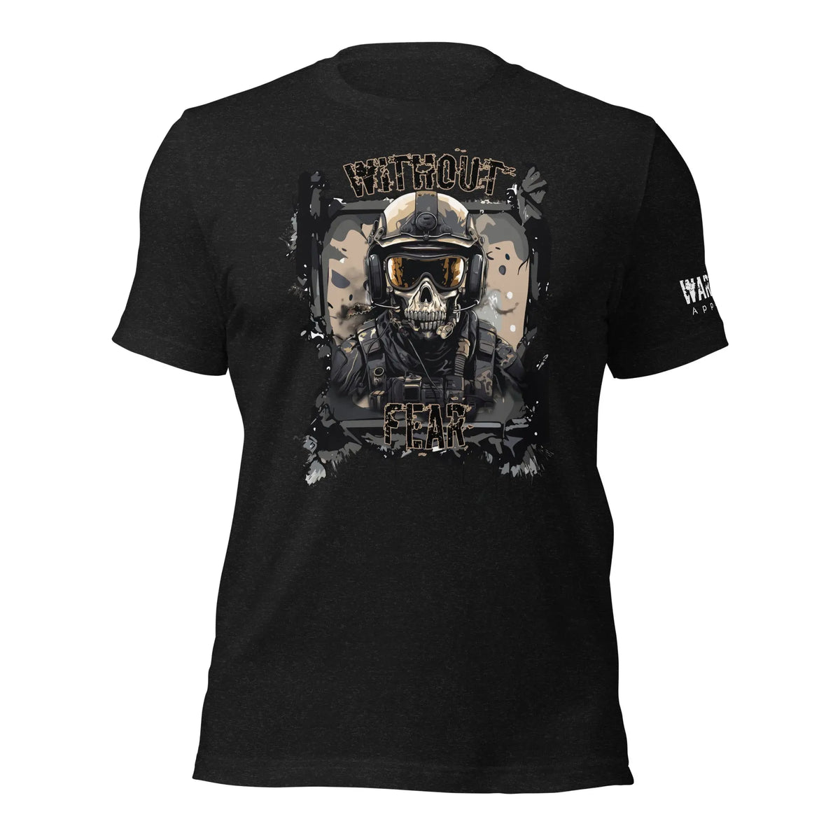 29.99 Without Fear Unisex T-shirt WarTex Apparel Black-Heather-4XL