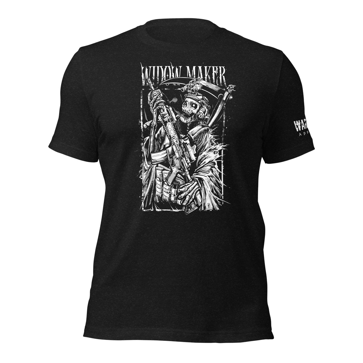 29.99 Widow Maker Unisex T-shirt WarTex Apparel Black-Heather-4XL