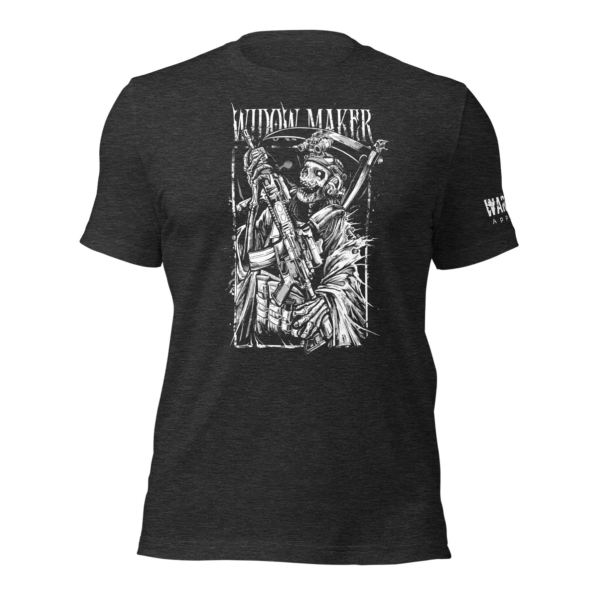 29.99 Widow Maker Unisex T-shirt WarTex Apparel Dark-Grey-Heather-4XL