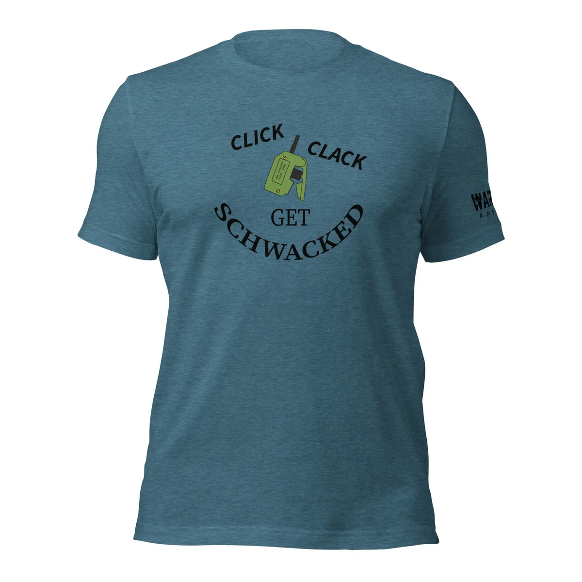 29.99 Click Clack Unisex T-shirt WarTex Apparel Heather-Deep-Teal-4XL